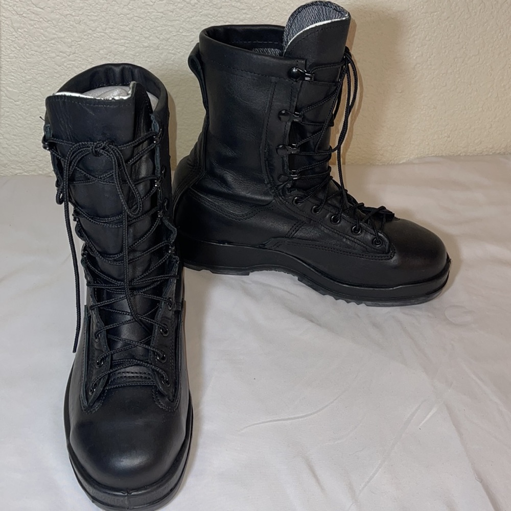 NWOT BELLEVILLE 800ST MILITARY STEEL TOE SIZE8 BLACK NAVY CERT#15B27-002409-224 - Picture 4 of 12